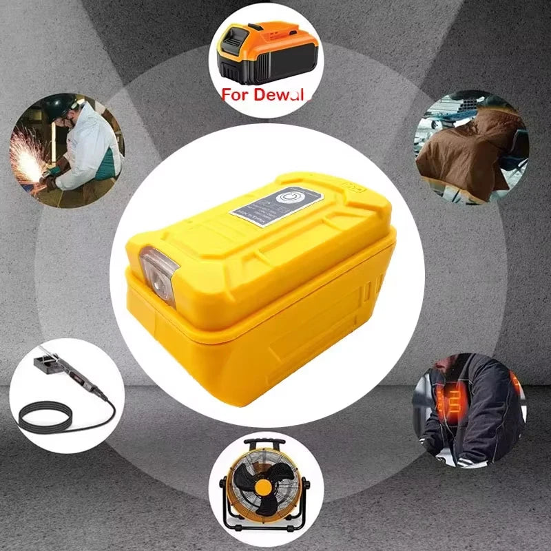 Makita DeWalt 18V Battery USB Adapter with LED Flashlight Battery USB Adapter PLUSH