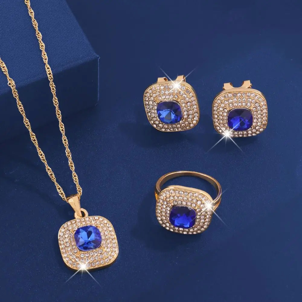 Baroque Crystal Rhinestone Bridal Jewelry Set – Necklace & Earrings Bridal Jewelry Set PLUSH