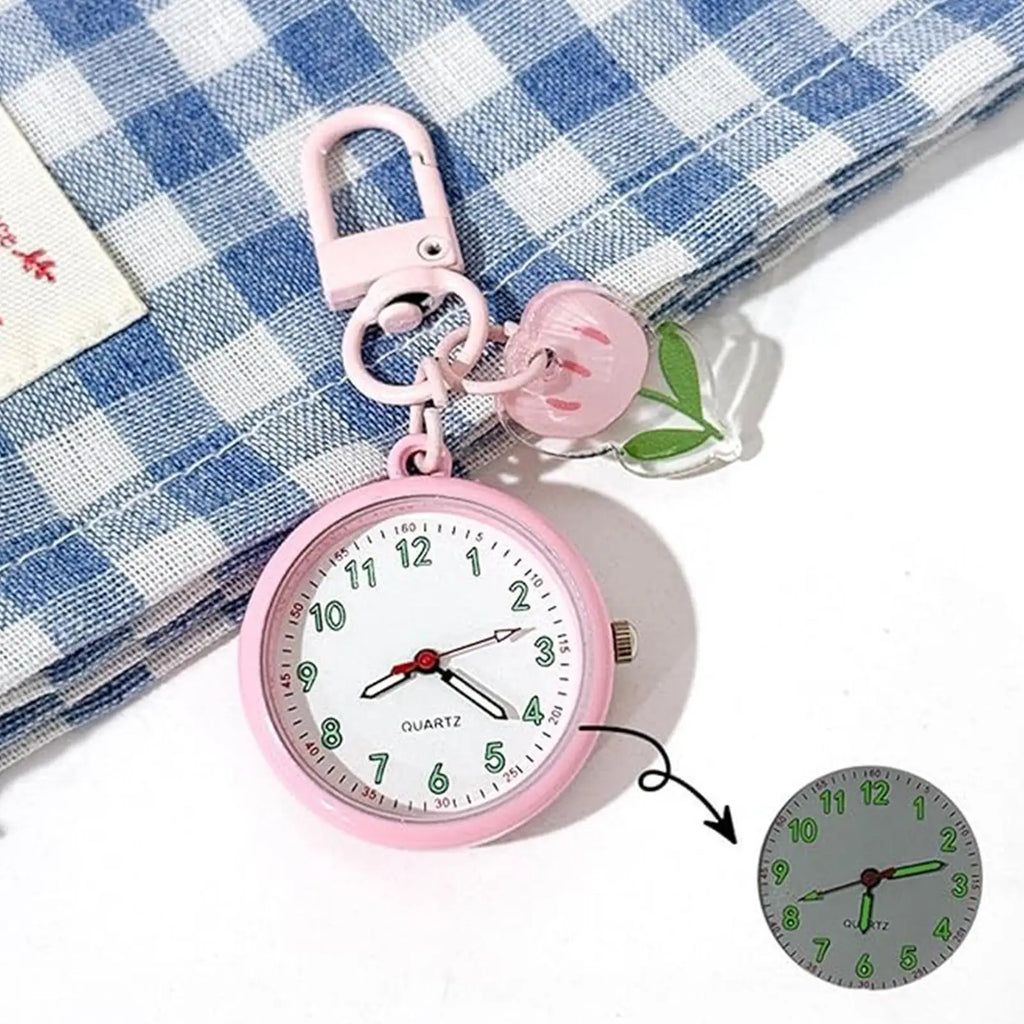 Cute Quartz Pocket Watch Keychain – Luminous Fruit Design Pocket Watch Keychain PLUSH