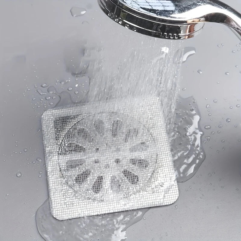 10pcs Disposable Shower Drain Hair Catcher Mesh Strainer Filter Drain Hair Catcher PLUSH
