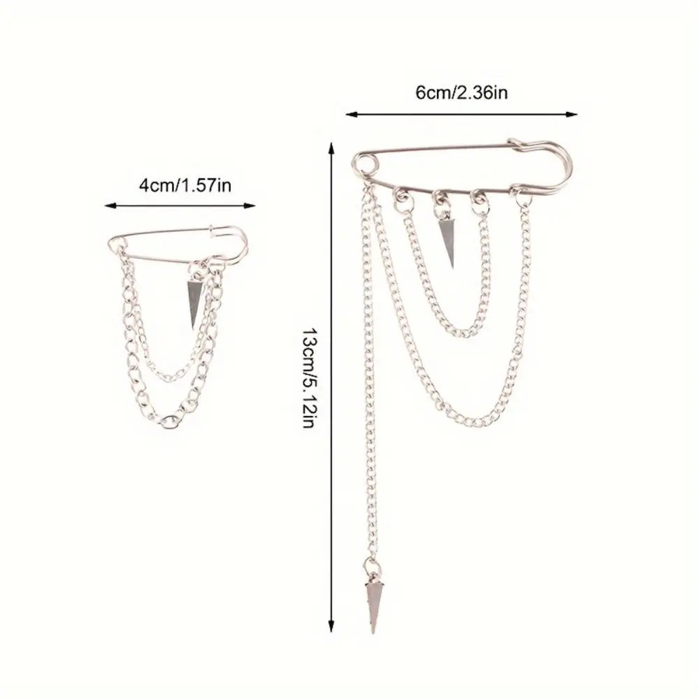 Y2K Punk Star Cross Chain Brooch – Tassel Waist Chain Clip Fashion Brooch Pin PLUSH