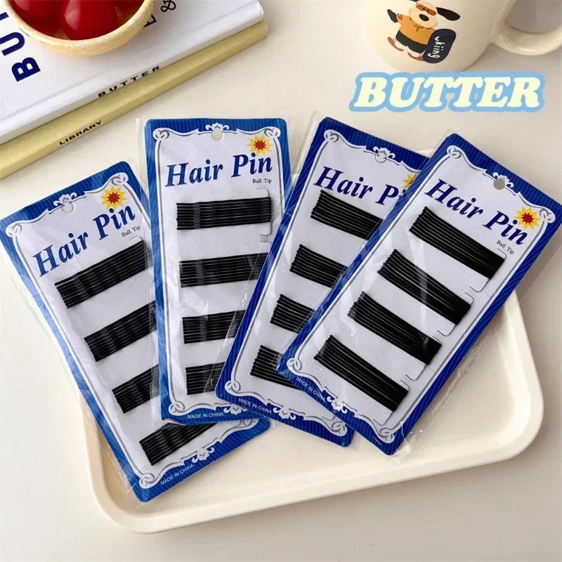 36pcs Black Metal Bobby Pins – Wave & Straight Hair Clips Set Hair Clip Set PLUSH