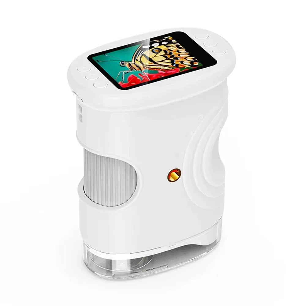 1000X Digital Pocket Microscope for Kids – 4K 2" Screen Kids Digital Microscope PLUSH White