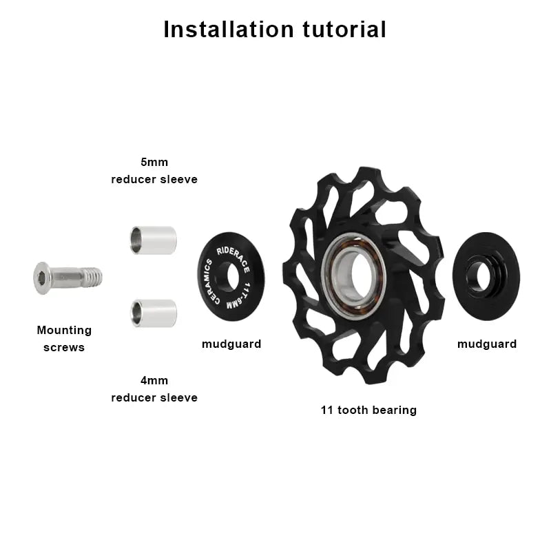 RIDERACE AL7075 Ceramic Rear Derailleur Pulley 11T – Road & MTB Derailleur Pulley Wheel PLUSH