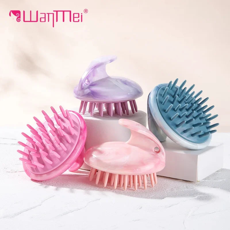 Silicone Scalp Massager Shampoo Brush – Marble Pattern Scalp Massager Brush PLUSH
