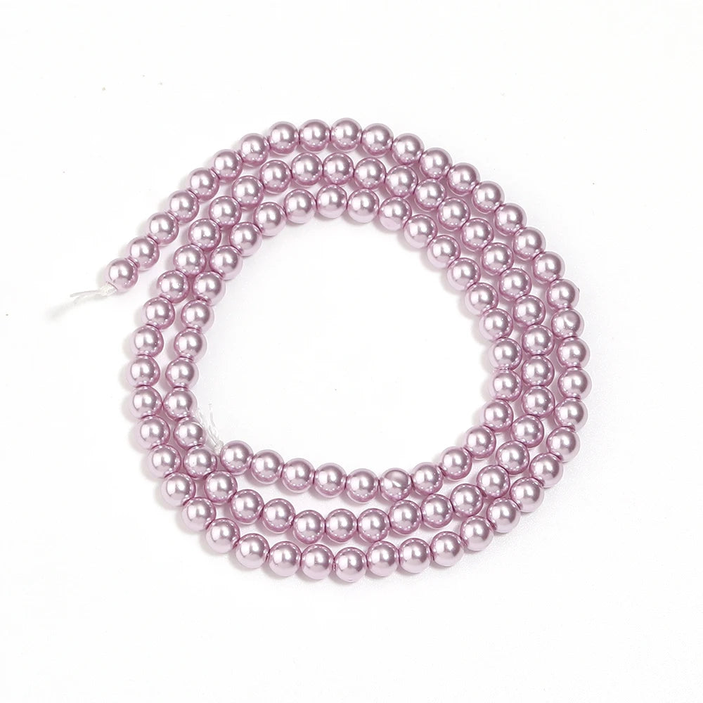 Purple Pearlescent Glass Spacer Beads 3–10mm | Imitation Pearl Glass Spacer Beads PLUSH 4mm