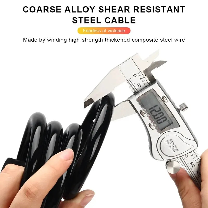RIDERACE Portable Bicycle Cable Ring Lock for Bike & E-Bike Bicycle Cable Lock PLUSH