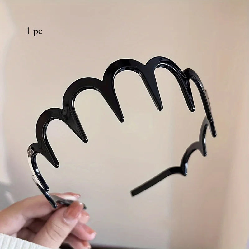 Women's Retro Wave Hairband – Toothed Comb High Top Style Hair Accessory PLUSH