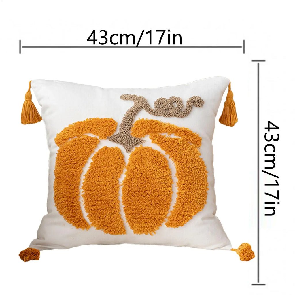 Halloween Pumpkin Ghost Throw Pillow Cover | Fall Décor Throw Pillow Cover PLUSH
