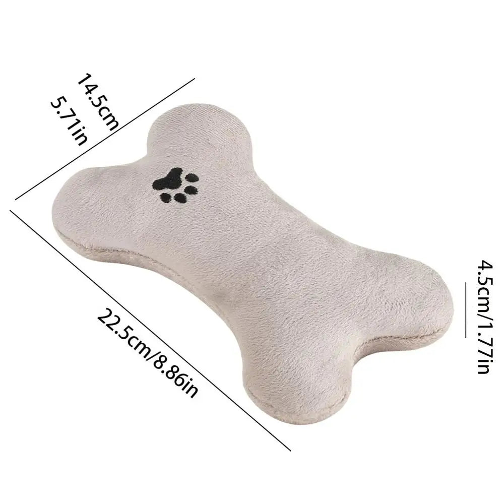 Bone Plush Pillow Chew Toy for Puppies, Kittens & Dogs Plush Pet Toy PLUSH Gray