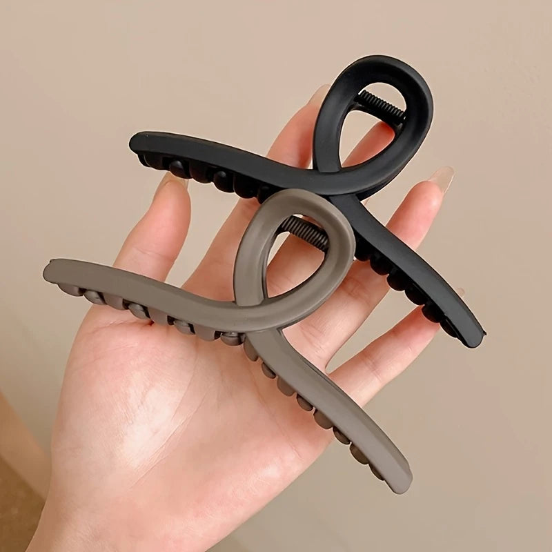 3pcs Frosted Hair Claw Clips – Large Anti-Slip Cross Design Hair Claw Clips PLUSH