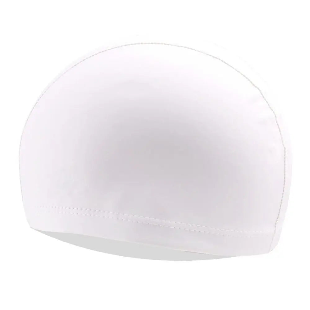 Waterproof Swim Cap for Long Hair – Plus Size Flexible Swim Hat Swim Cap PLUSH white