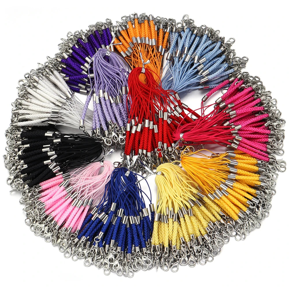 10pcs Braided Keychain Lanyard Cords with Lobster Clasps DIY Keychain Lanyard Cord PLUSH