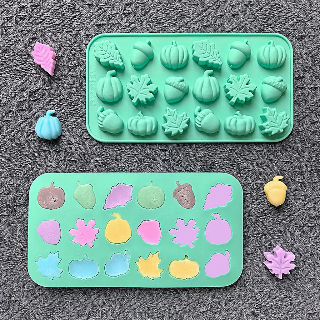 Fall Thanksgiving Silicone Molds – Pumpkin Leaf Pine Cone Silicone Baking Mold PLUSH