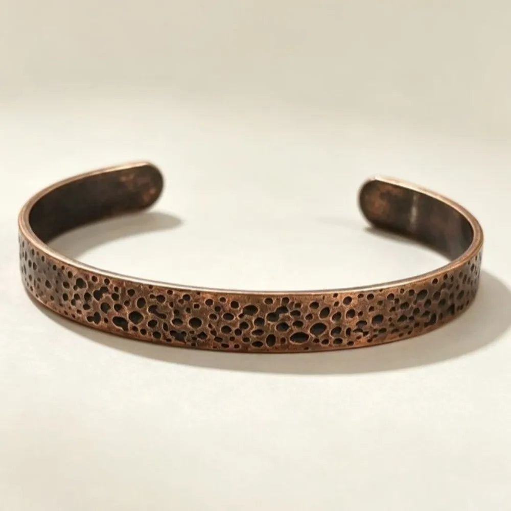 Retro Copper Cuff Bangle – Adjustable Chunky Open Bracelet Cuff Bangle Bracelet PLUSH