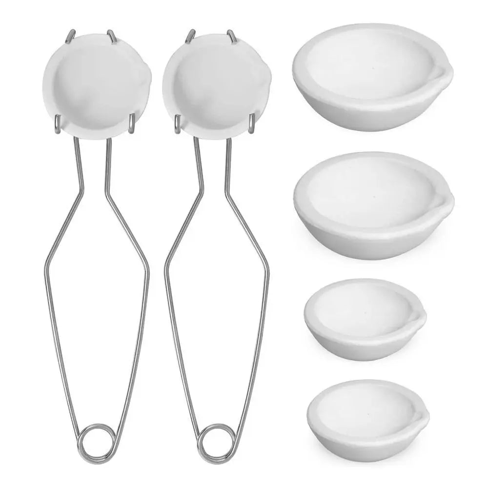 Quartz Crucible with Spout & Clip Tongs – Jewelry Melting Bowl Jewelry Melting Crucible PLUSH