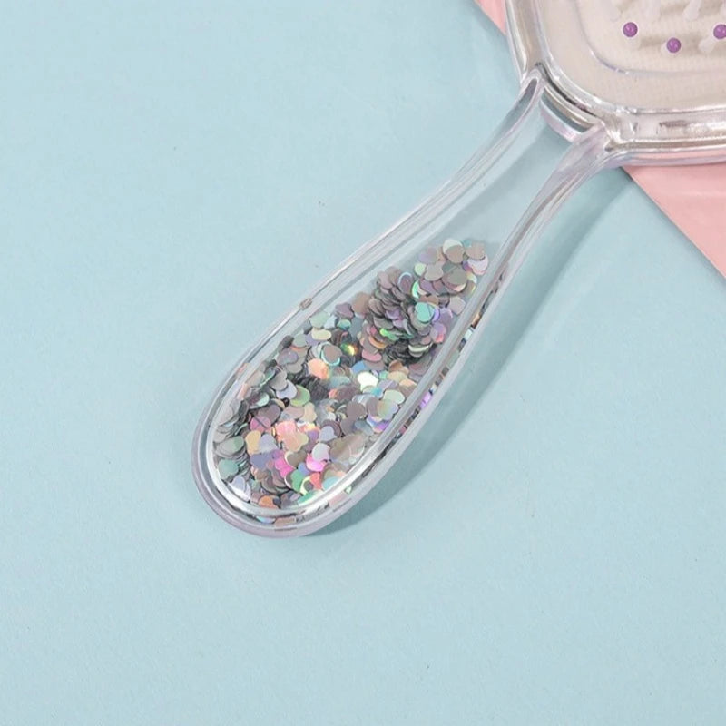 Glitter Heart-Shaped Air Cushion Hair Brush – Scalp Massage Hair Brush PLUSH