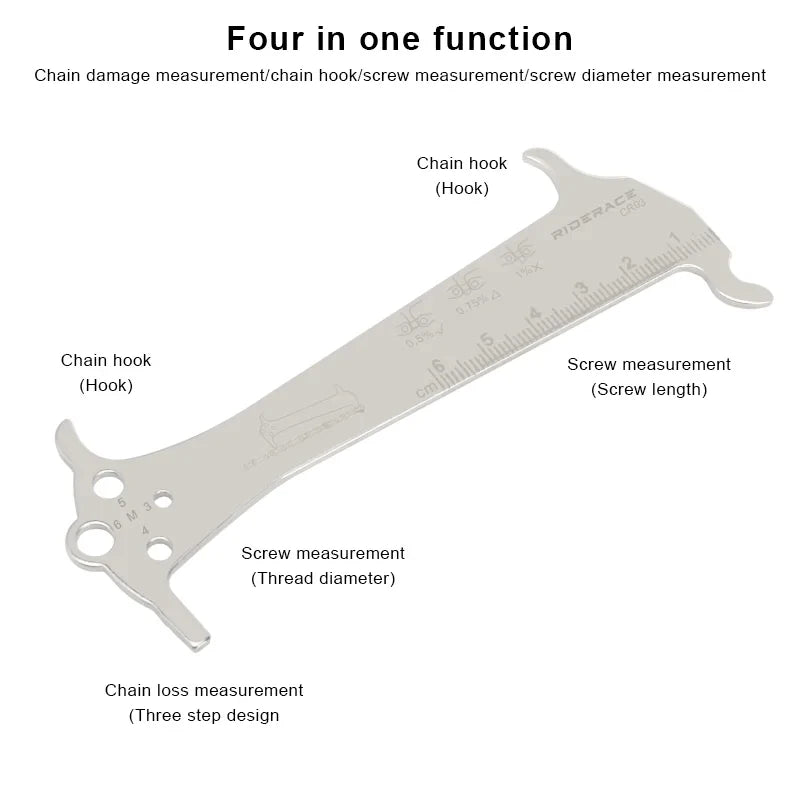 Bike Chain Wear Indicator Gauge Tool – Stainless Steel Bike Chain Gauge PLUSH