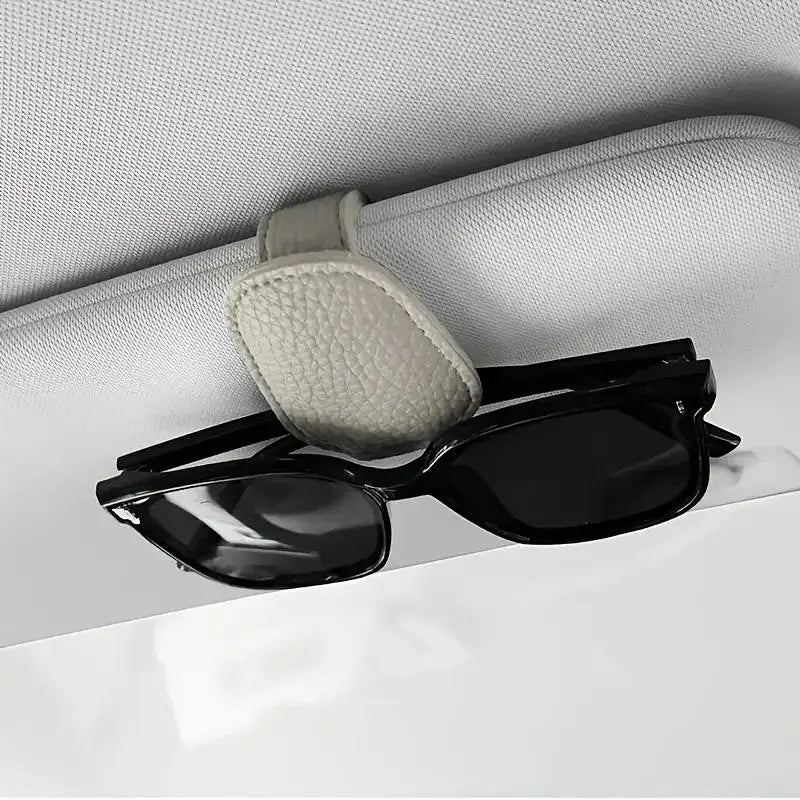 Magnetic Leather Car Sunglasses Holder Visor Clip Hanger Car Visor Organizer PLUSH
