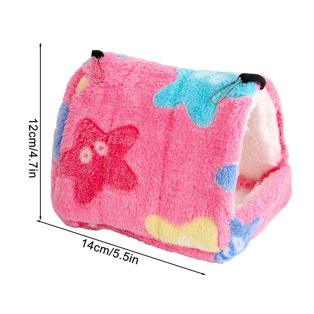 Warm Hanging Bird Nest Bed for Hamster, Parrot & Small Pets Pet Nest Bed PLUSH Pink S