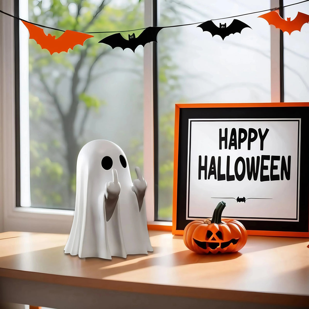 Middle Finger Ghost Statue | Halloween Figurine Decor Halloween Figurine PLUSH
