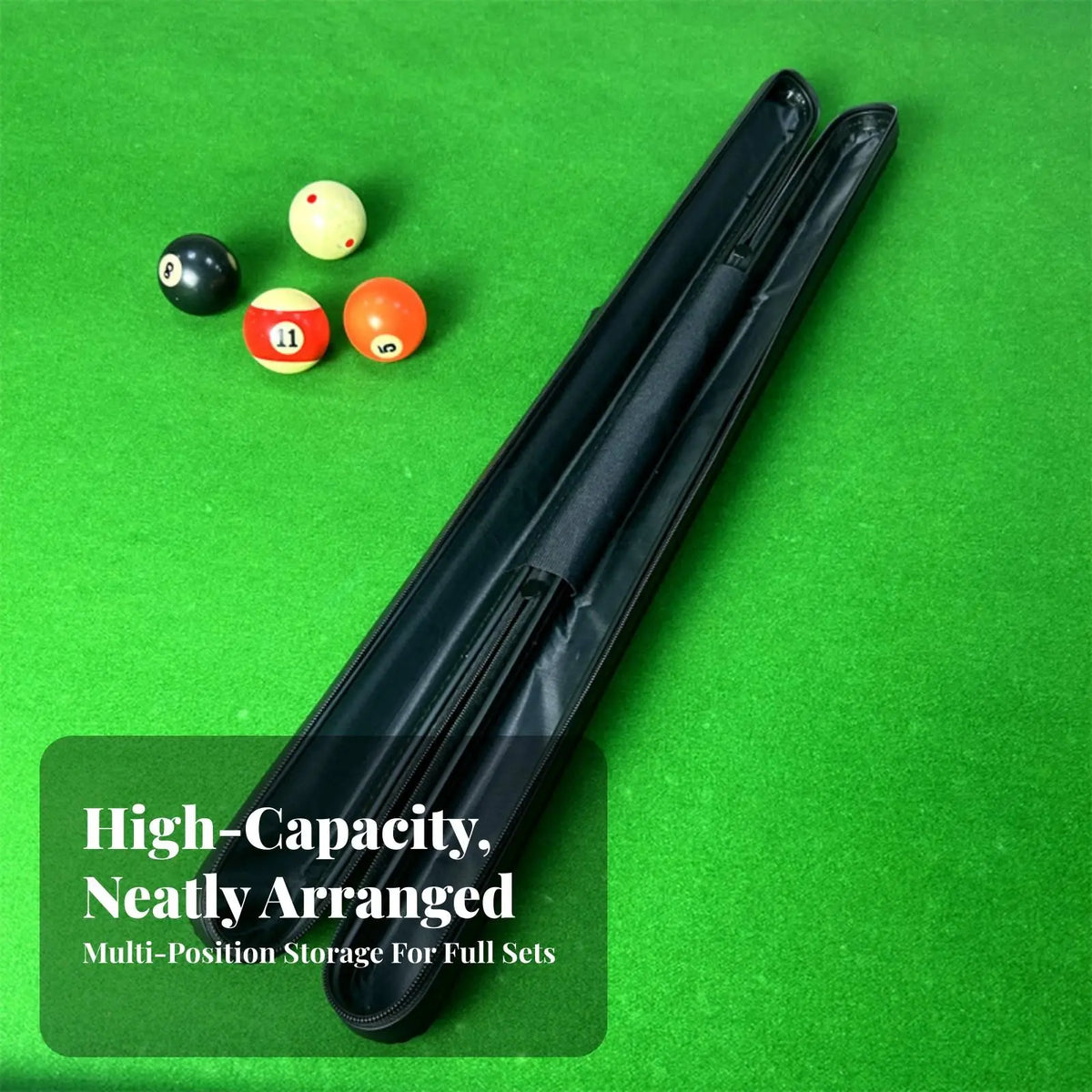 Compact Billiard Cue Bag – Pool Stick Carrier Double Zipper Billiard Cue Case PLUSH
