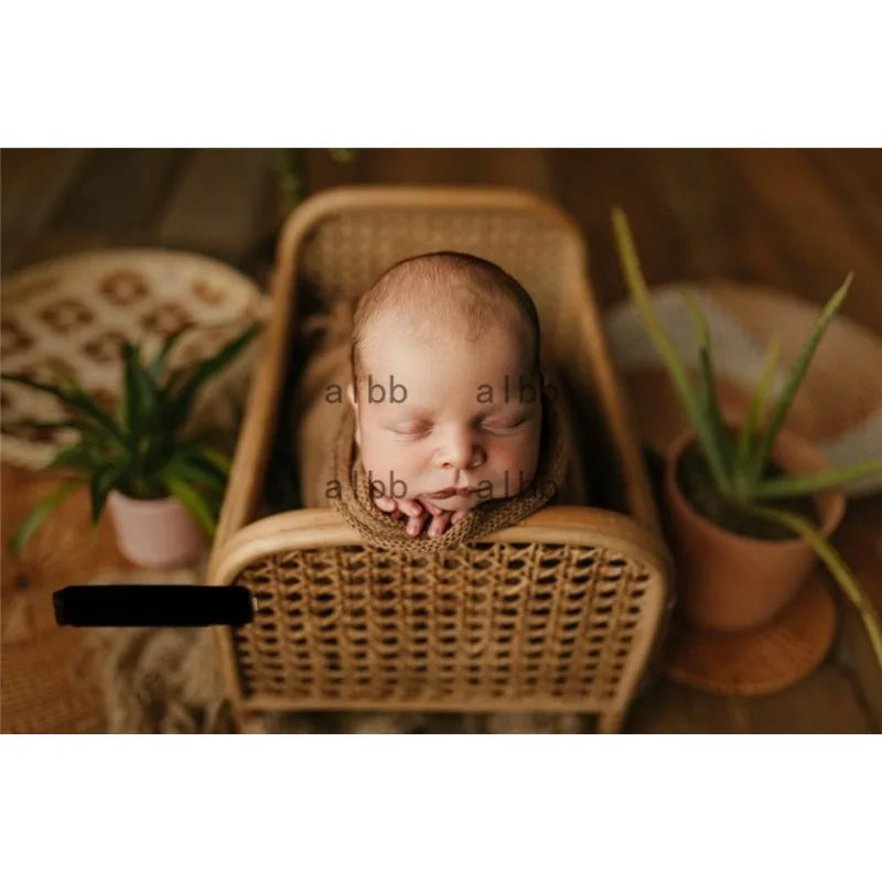 Handmade Vintage Bamboo Chair Newborn Photography Prop Newborn Photo Prop PLUSH