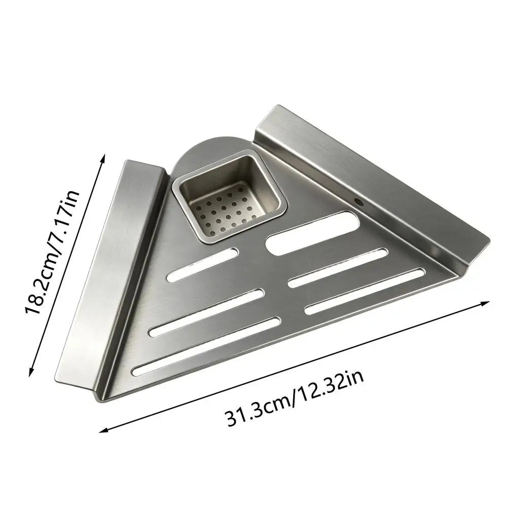 Over Sink Corner Drying Rack with Towel Bar | Kitchen Organizer Sink Drying Rack PLUSH Grey