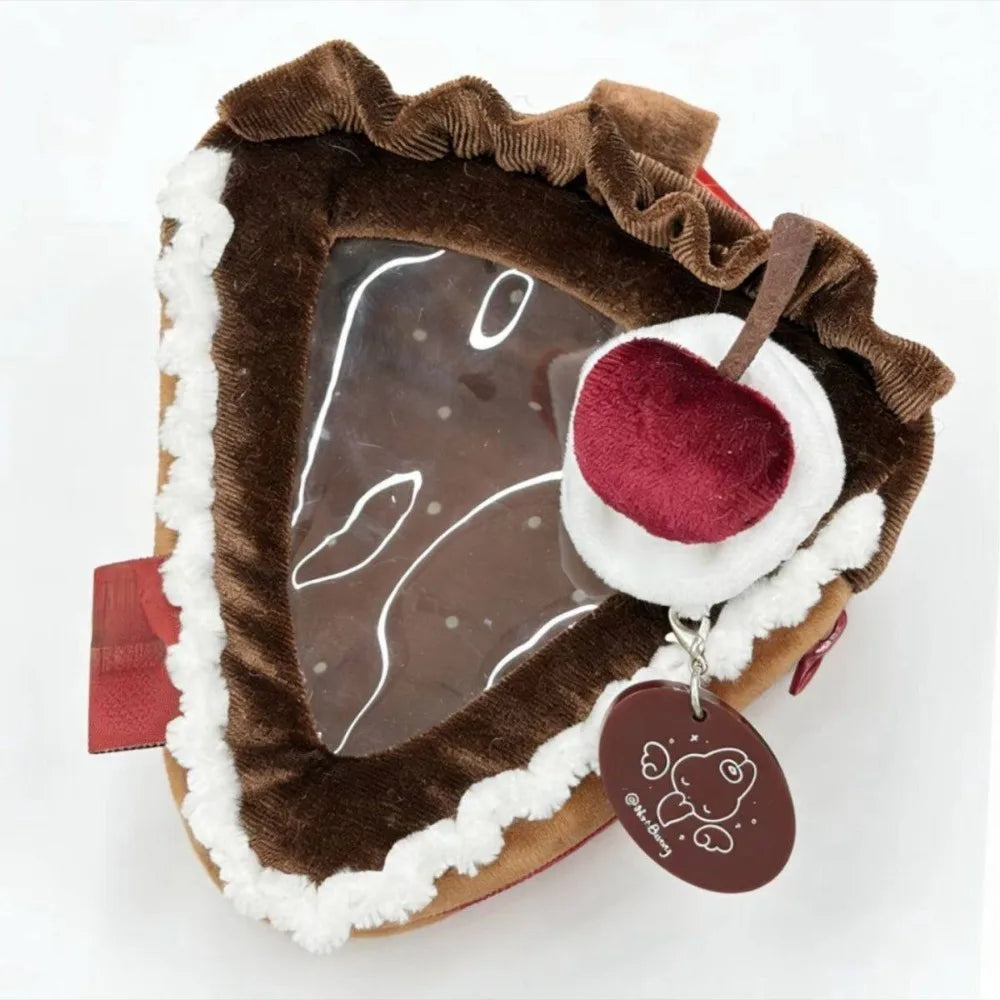 Transparent Strawberry Cake Bag Charm PVC Mini Display Pouch Bag Charm Pouch PLUSH Style 3