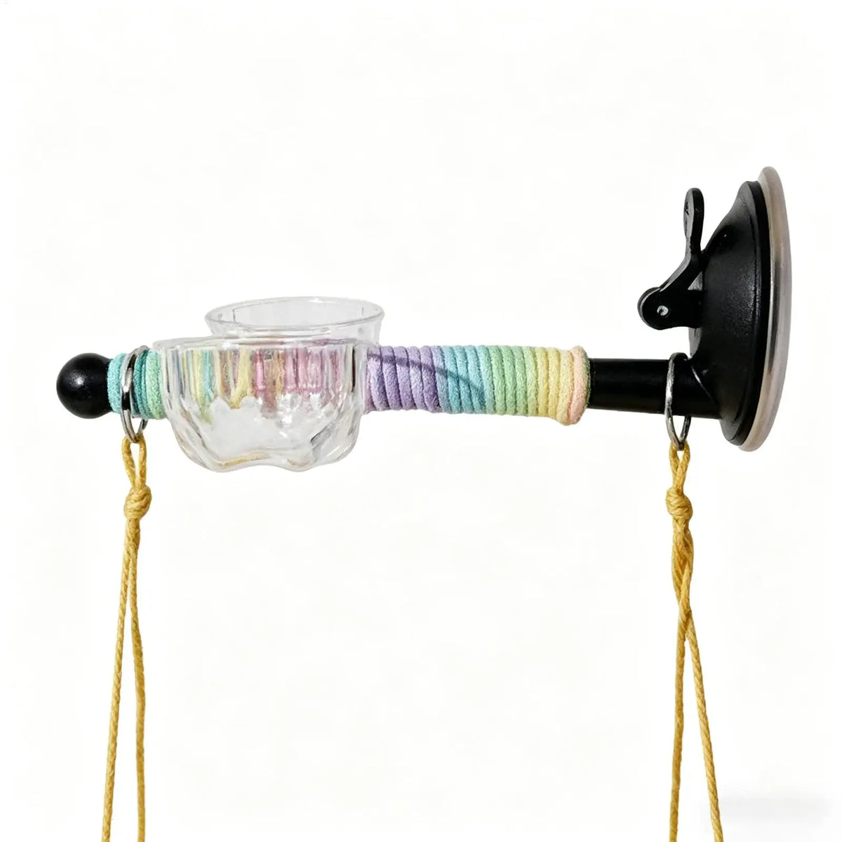 Window Bird Perch Suction Cup & Droppings Tray – Parakeet Bird Perch Stand PLUSH