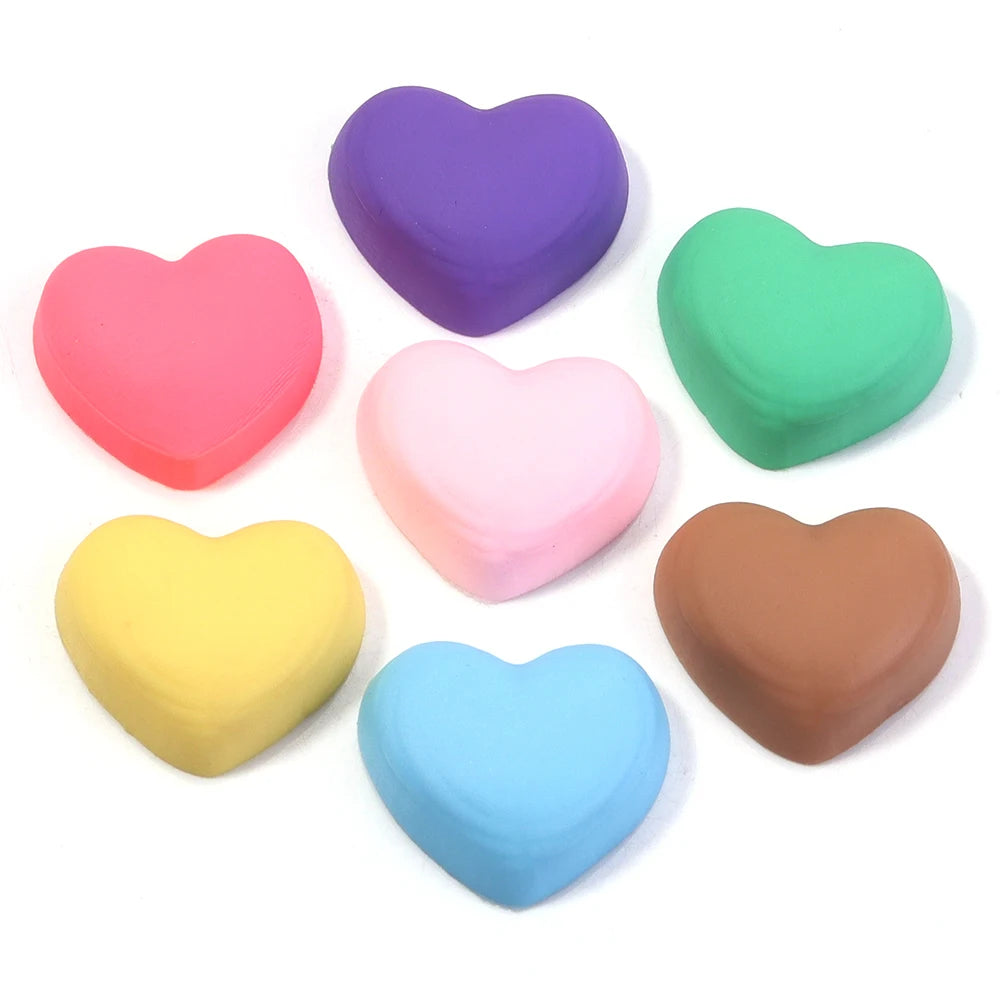 30pcs Heart Flatback Cabochon Beads 17x19mm – DIY Craft Decor Flatback Cabochon Beads PLUSH