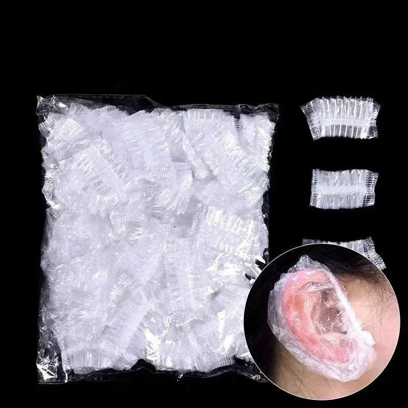 100pcs Disposable Hair Dye Ear Covers – Waterproof Earmuffs Hair Dye Accessories PLUSH