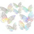 3D Hollow Butterfly Wall Stickers – DIY Home & Party Decor Wall Sticker Decals PLUSH colorful White