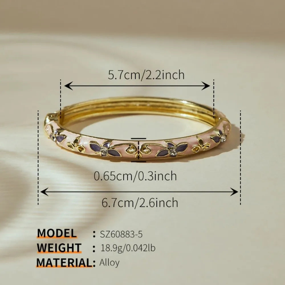 Vintage Cloisonne Enamel Floral Bangle – Chinese Ethnic Bracelet Enamel Bangle PLUSH Style 5