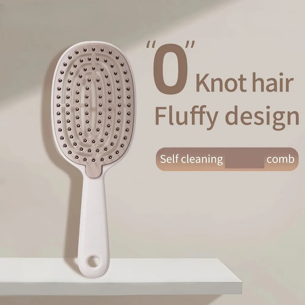Self-Cleaning Air Cushion Detangling Brush – Scalp Massage Hair Detangling Brush PLUSH