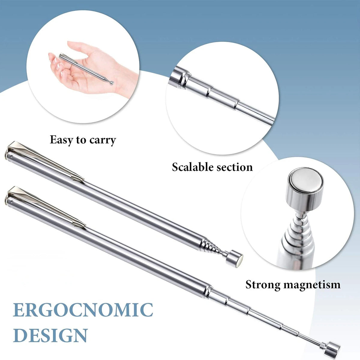 Telescoping Magnetic Pick-Up Tool – 26" Extendable Grabber Stick Magnetic Pick-Up Tool PLUSH