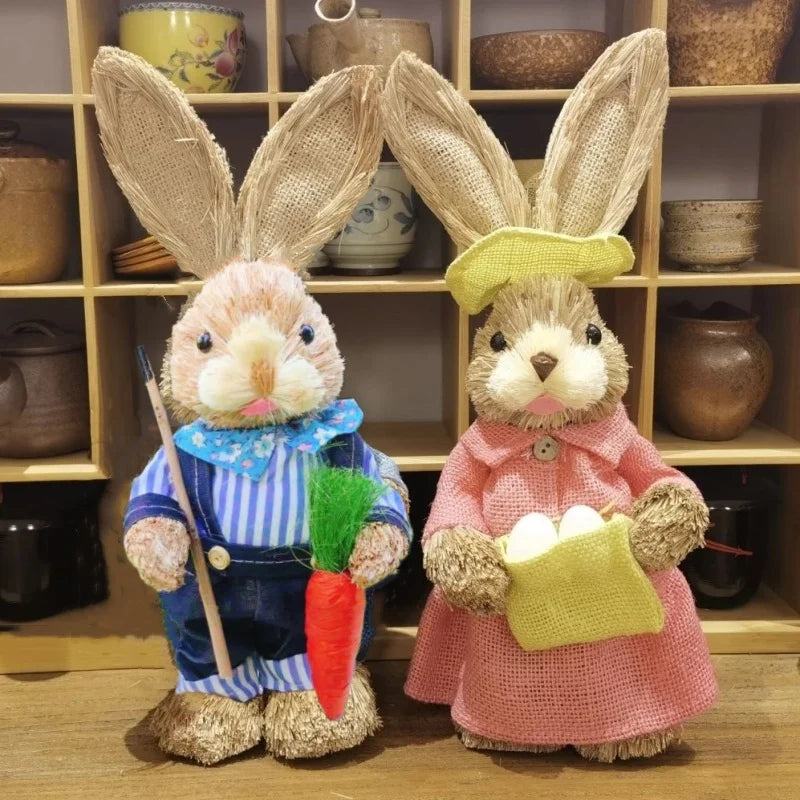 Straw Bunny Rabbit Decorations – Easter, Home & Wedding Décor Easter Bunny Decoration PLUSH Mix C-2PCS