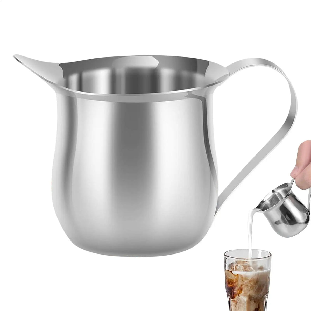 Stainless Steel Mini Creamer Pitcher 90ml – Espresso Milk Jug Creamer Pitcher PLUSH