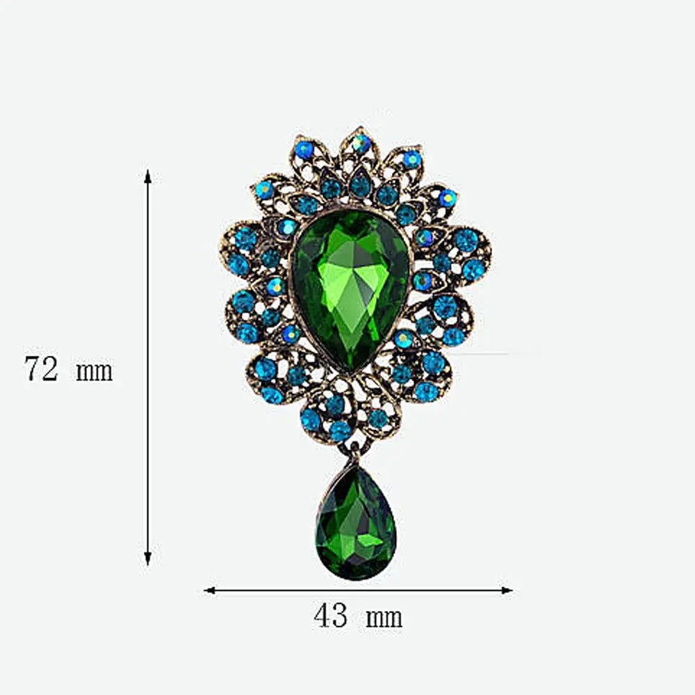 Water Drop Rhinestone Brooch Pin – Elegant Crystal Corsage Rhinestone Brooch Pin PLUSH