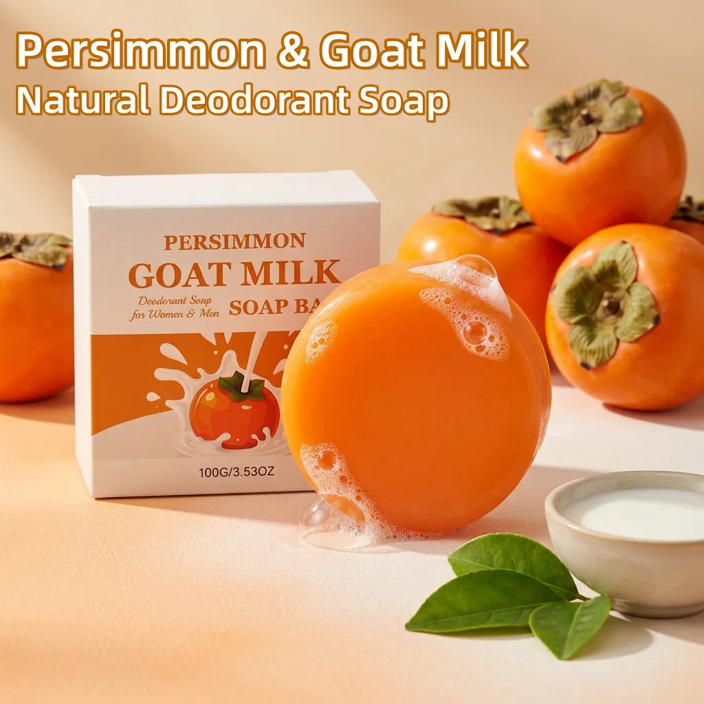 Persimmon Goat Milk Soap Bar – Oil Control & Deodorant Natural Soap Bar PLUSH