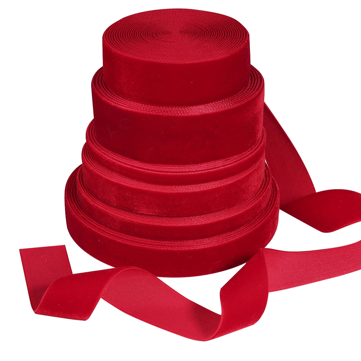 Red Velvet Ribbon Single Face 5–10 Yards | DIY Gift Wrap Velvet Craft Ribbon PLUSH