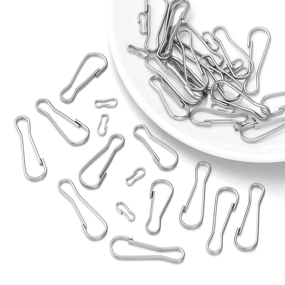 50pcs Stainless Steel Spring Snap Hook Clips – DIY Jewelry Jewelry Clasps & Findings PLUSH