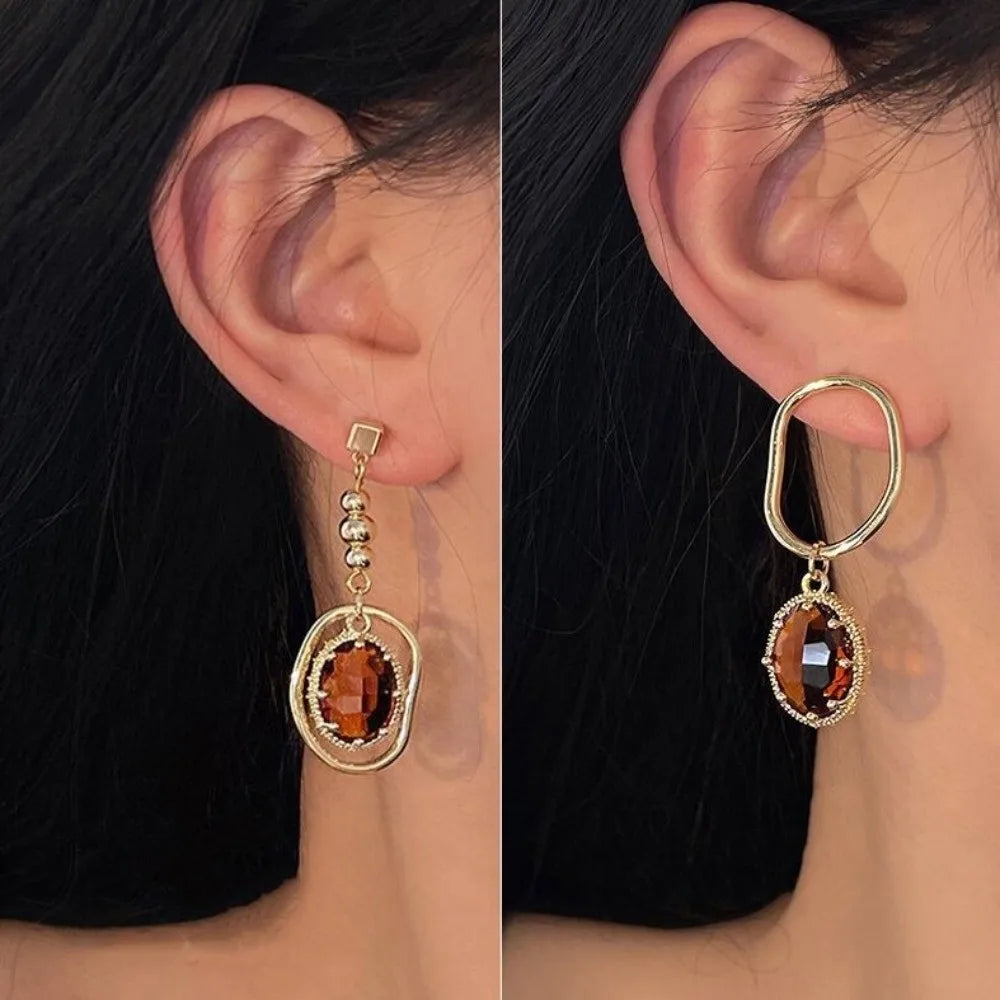 Zircon Drop Dangle Earrings – Asymmetric Vintage Style Drop Dangle Earrings PLUSH