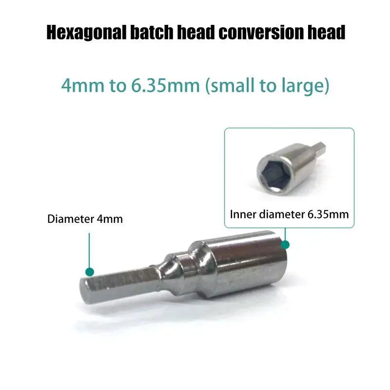 Magnetic 6.35mm to 4mm Hex Bit Adapter for Power Drills Drill Bit Adapter PLUSH 4mm to 6.35mm