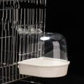 Bird Bath Box for Parakeets, Cockatiels & Lovebirds | Anti-Splash Bird Bath Box PLUSH white