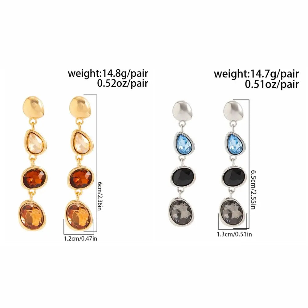 Waterdrop Rhinestone Drop Earrings – Geometric Zircon Studs Drop Earrings PLUSH