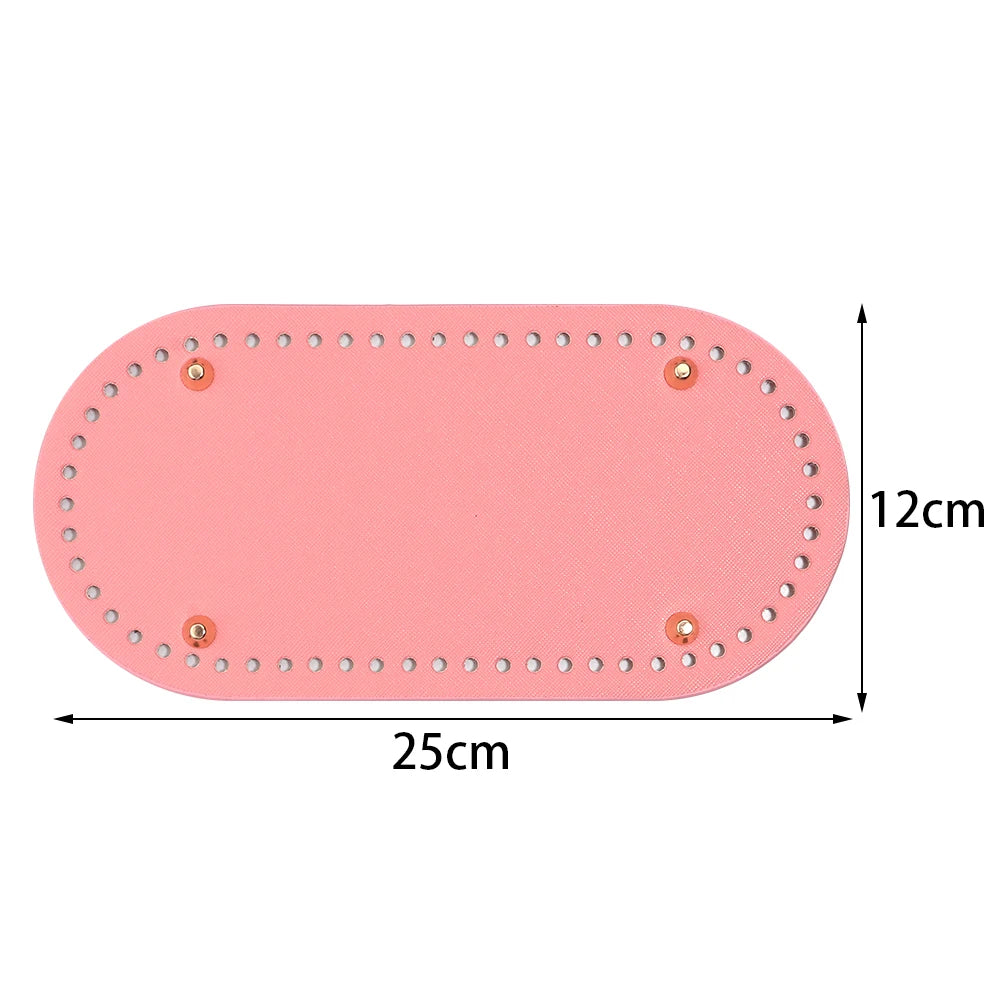 PU Leather Bag Base Rivet Baseplate – DIY Handbag Cushion Pad Bag Base Insert PLUSH pink 12X25cm