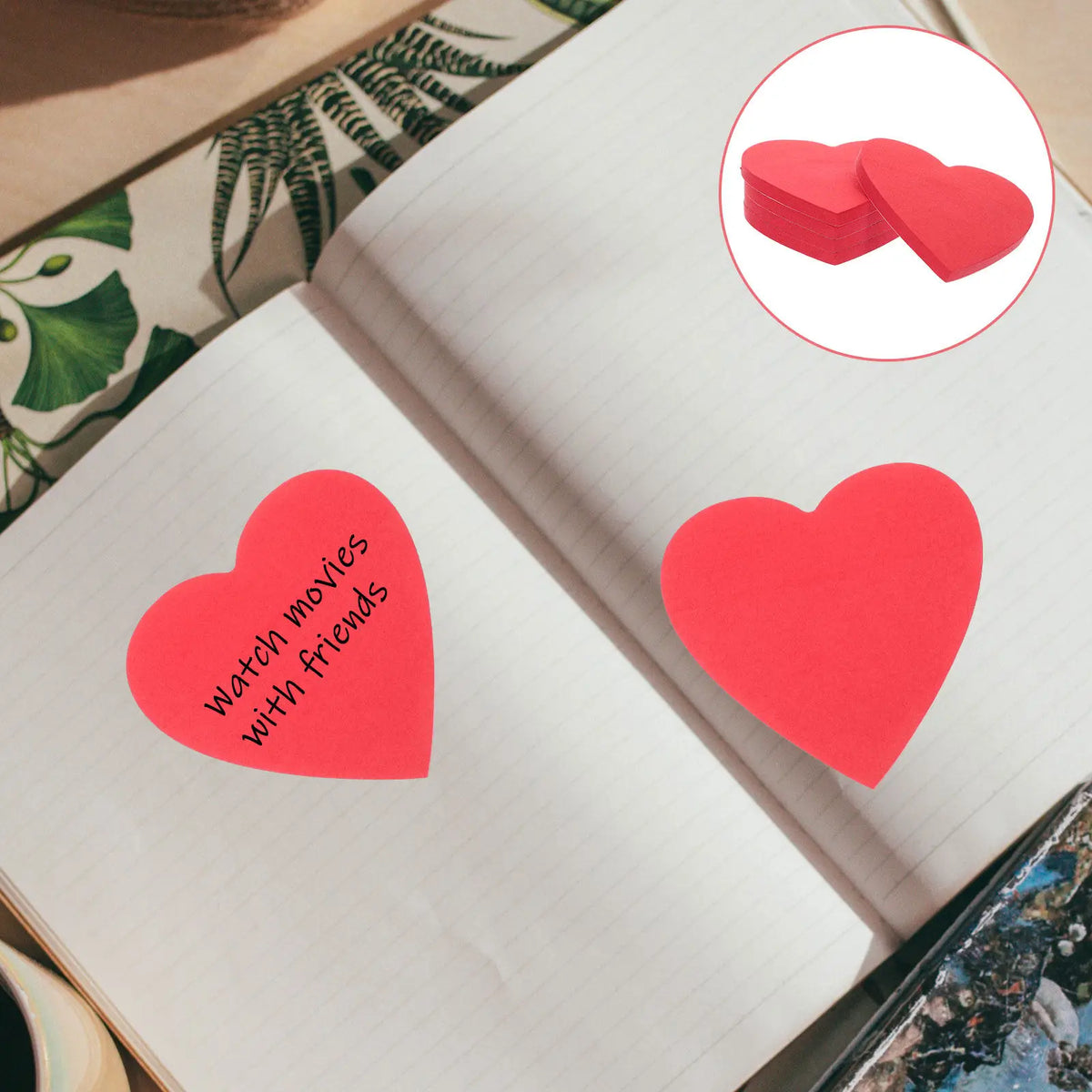 Red Heart Memo Stickers – 5 Books Self-Adhesive Note Pads Sticky Memo Pads PLUSH Default Title