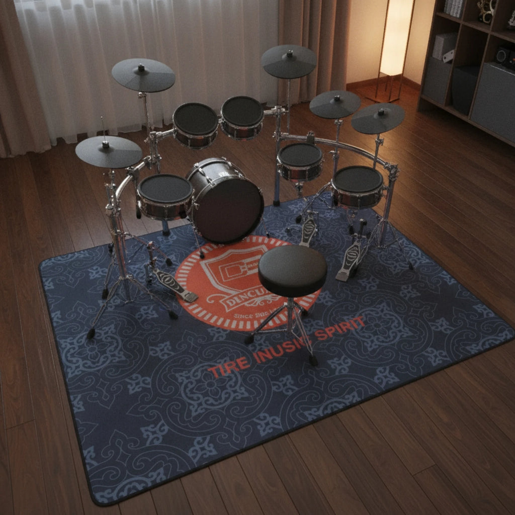 Patterned Drum Kit Rug | Non-Slip Backing | 2x1.6m Drum Kit Rug PLUSH