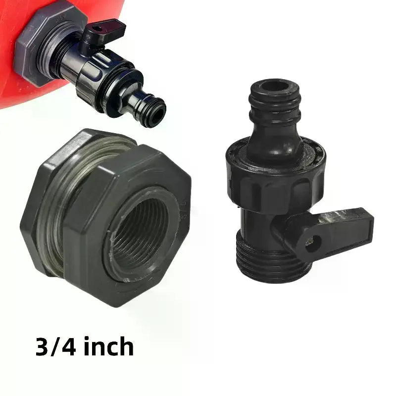 Water Tank Adapter with Valve – IBC/PVC Rainwater Connector Water Tank Adapter PLUSH